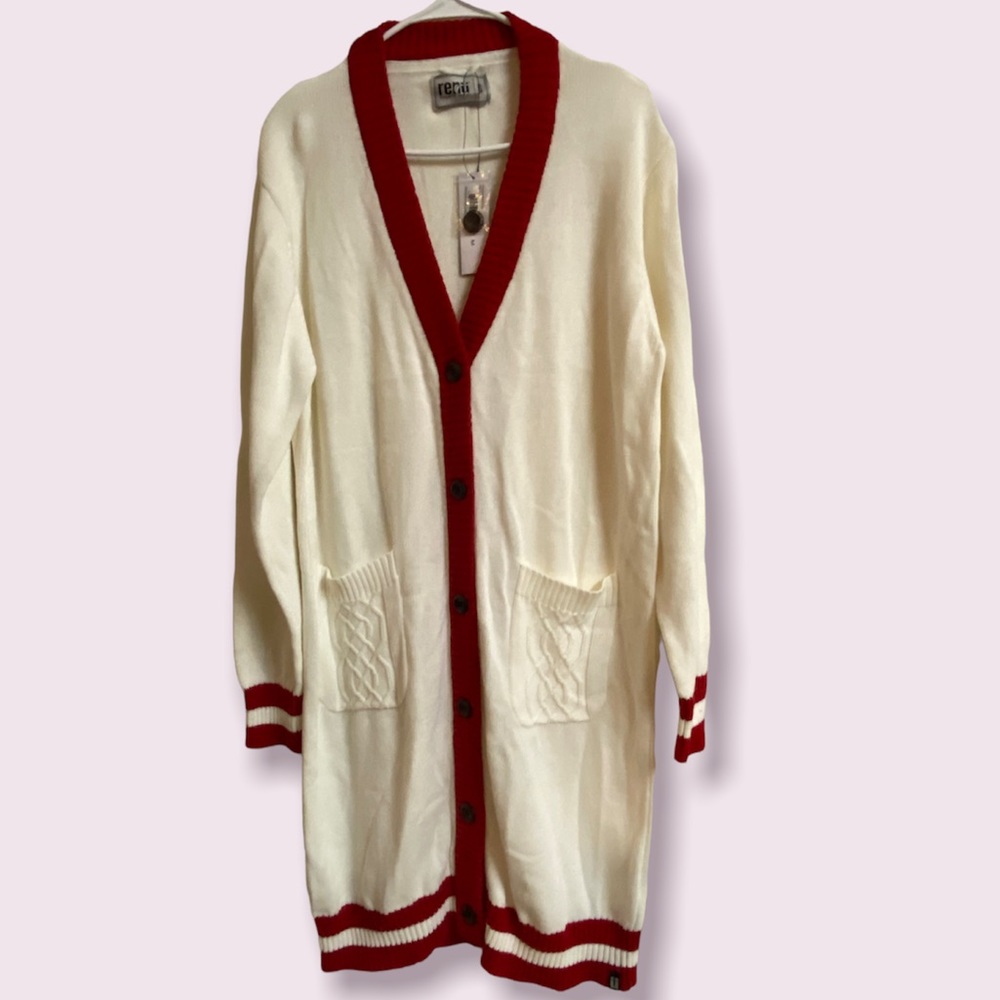 NWT Womens Button Down Long Cardigan Sweater Duster Size M